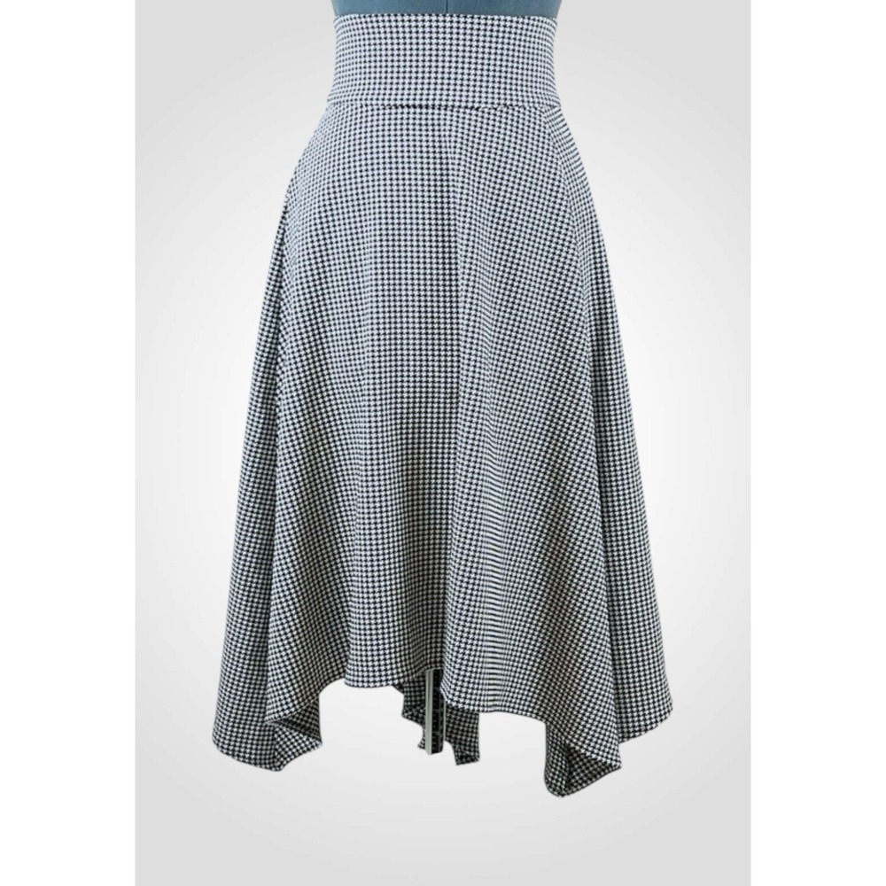 NEW Lane Bryant Houndstooth Flared Skirt 18/20 Womens Black White Career PullOn